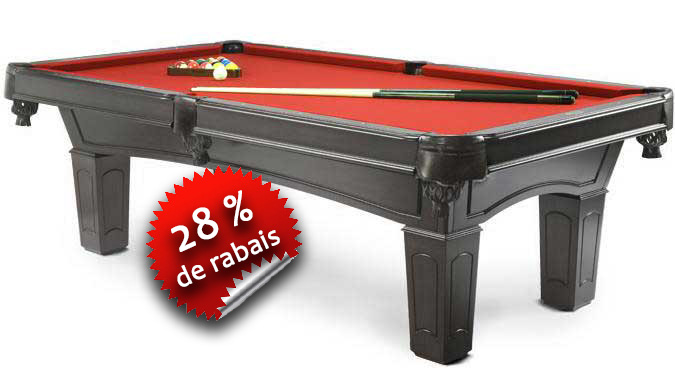 Table de Billard Ascot – 24% de rabais - Dimension: 4x8 pieds – Couleur: Noir - Structure de qualité fabriquée en bois massif Nord Américain et Européen - Ardoise naturelle de 1 pouce d'épaisseur - Pattes en bois massif gravés à la main - Poches en cuir véritable - Pointes de visée en nacre - Tapis traité au téflon - Plusieurs choix de couleur - Garantie 25 ans - Ensemble d'accessoires inclus - table billard quebec